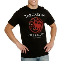 Muška Targaryen grafička majica za vatru i krv
