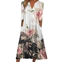 Ženska haljina za plažu Ljeto Tropical Boho Maxi haljine V izrez cvjetni bez rukava na plaži Ležerne prilike