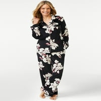 Joyspun ženski velur pleteni set pidžama, 2 komada, veličine S do 5X