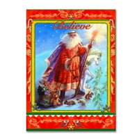 Zaštitni znak likovne umjetnosti' Santa i jednorog ' platnena Umjetnost Judy Mastrangelo