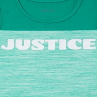 Justice Girls Logo Boja Blok Fudbalski Tenk Top, Veličine 4 - & Plus