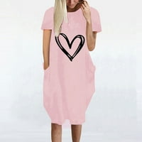 Ležerne ljetne haljine za žene djevojke haljine Flare Boho Dress Pink 5XL