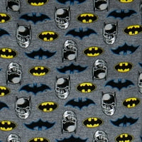 Batman Boys Pamučni Dugi Rukav, Duge Pantalone, 4-Dijelni Set Pidžame Veličine 4-10