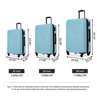 Koferi za prtljagu Proširivi koferi za čišćenje od tvrdoglavih trajnih tvari sa TSA bravom, zelenim, trodijelnim