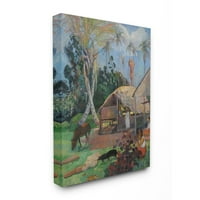 Stupell Home Décor Village Farm Native figure klasična slika platnena zidna Umjetnost Paul Gauguin