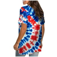 Ženski vrhovi Žene Letnje vrhovi Ležerne modne kratke rukave V majice Majice Prevelike američke zastave