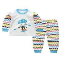 Bomotoo Toddler Beam Pidžame Za Stopala Elastični Struk Labavi Ležaljke Odjeća Dvije Odjeće Cartoon Print