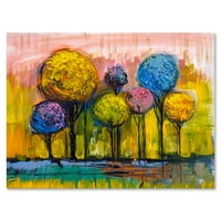 Šareno pejzažno drveće impresionistički IV slikarstvo platno Art Print